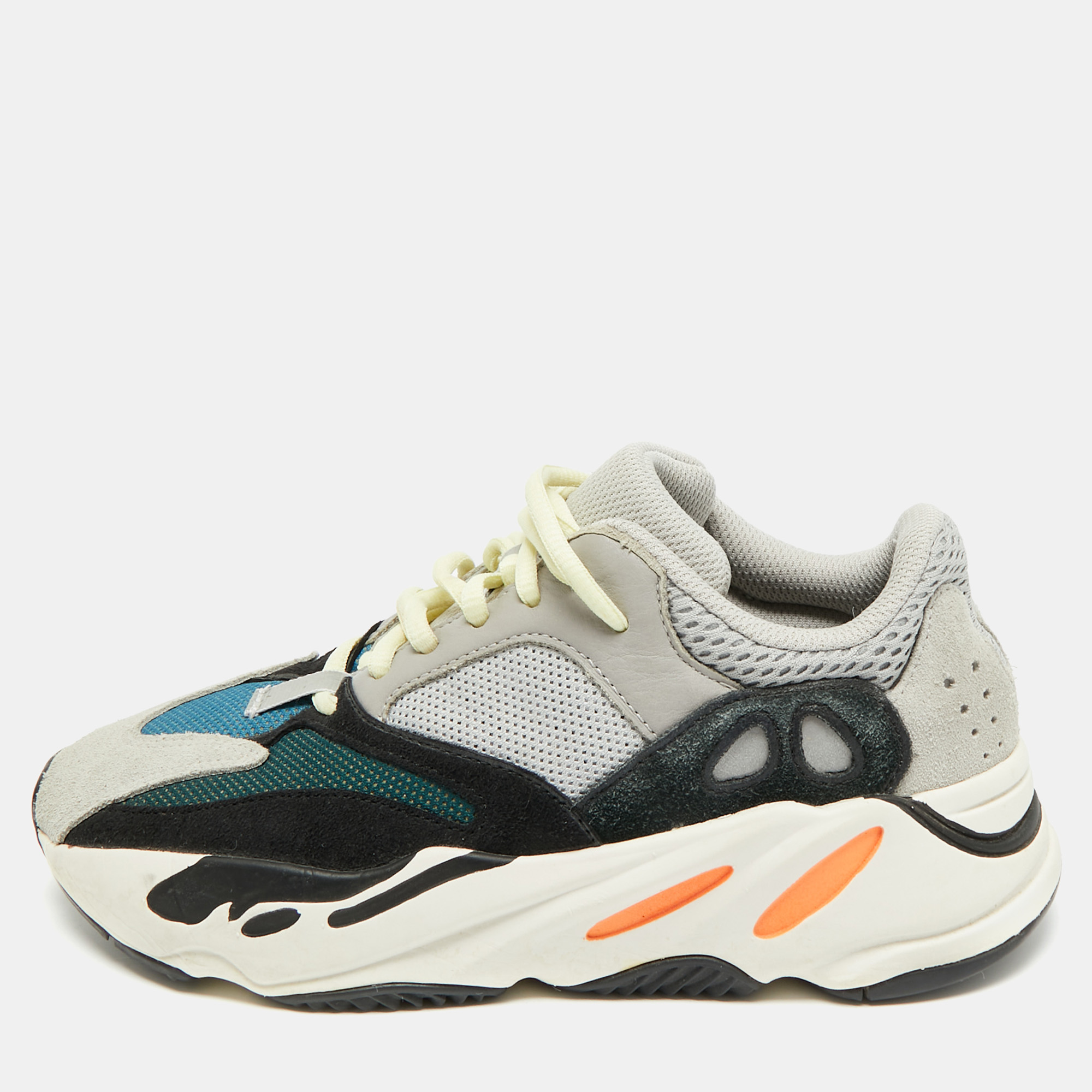 

Yeezy x Adidas Boost 700 Size  Multicolor Leather, Mesh and Suede Wave Runner Low Top Sneakers