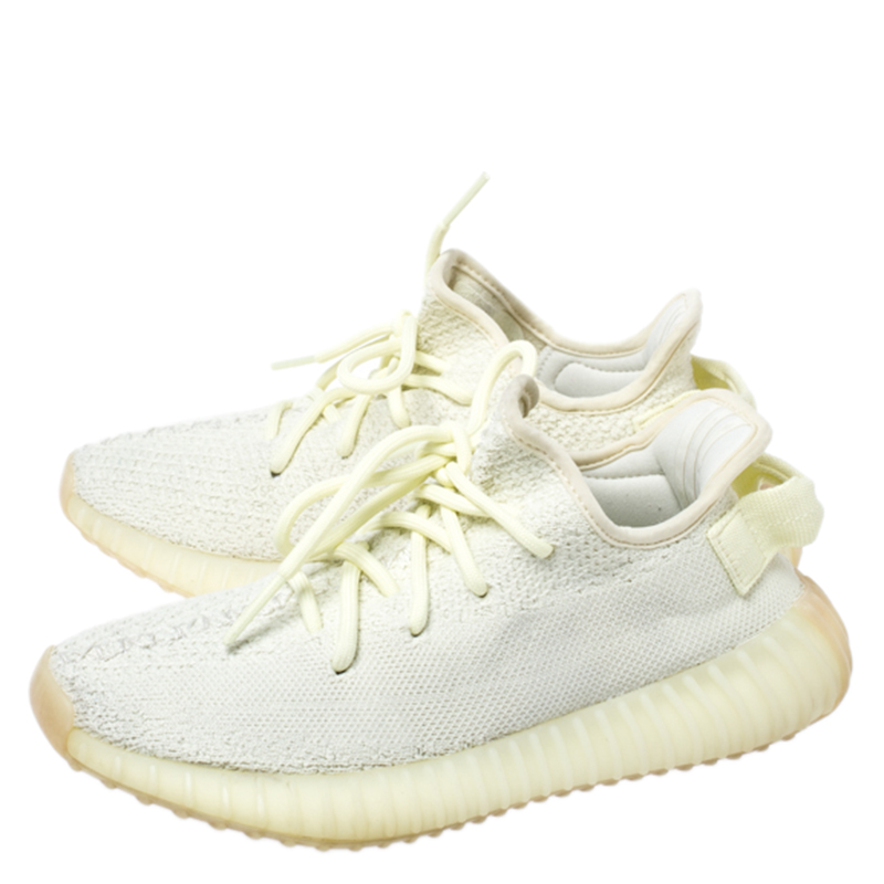 Yeezy x Adidas Light Yellow Cotton Knit Boost 350 V2 Sneakers Size 36.5 ...