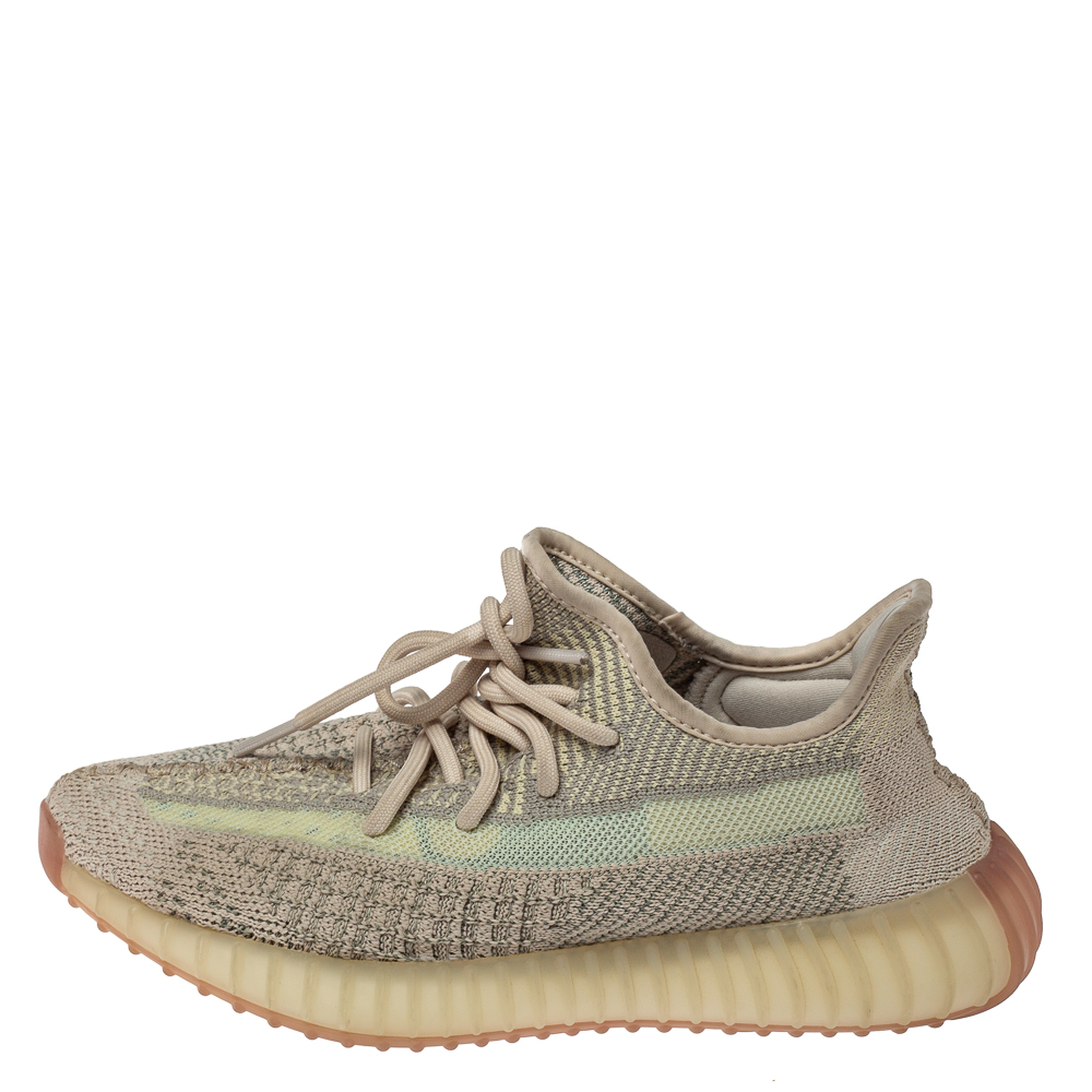 

Adidas Yeezy 350 Green/Beige Knit Fabric V2 Citrin Sneakers Size