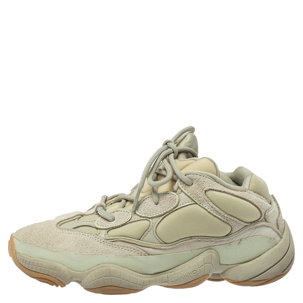 

Yeezy x Adidas Green Leather And Fabric 500 Stone Sneakers Size