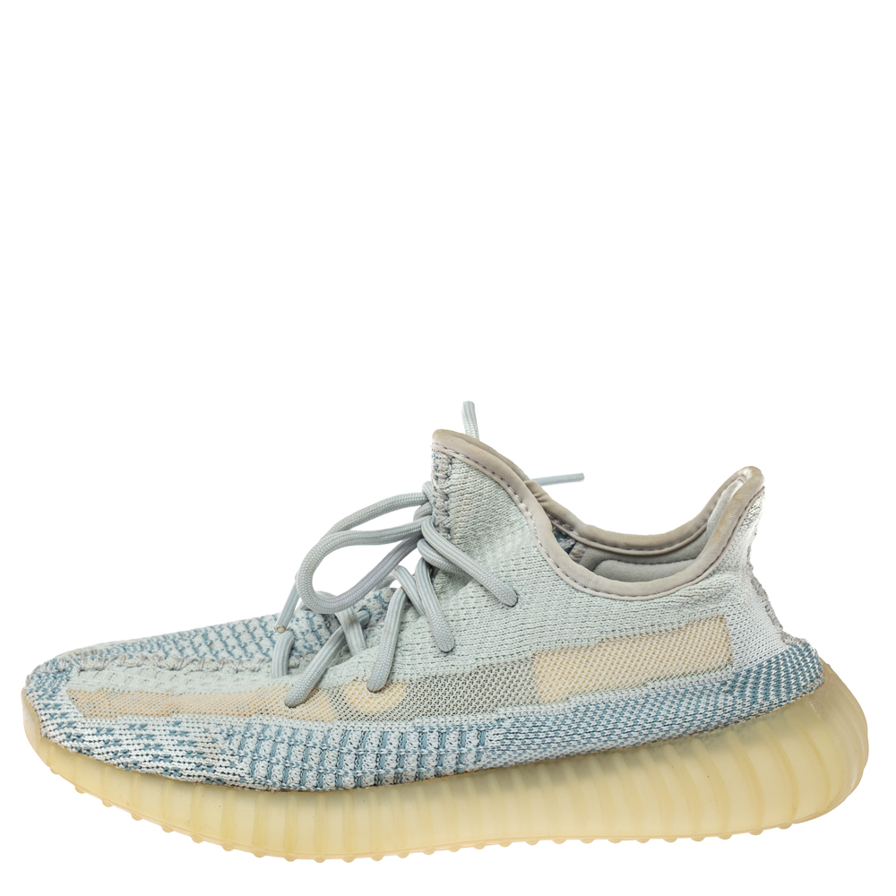 

Yeezy x Adidas Blue/White Cotton Knit Boost 350 V2 Sneakers Size
