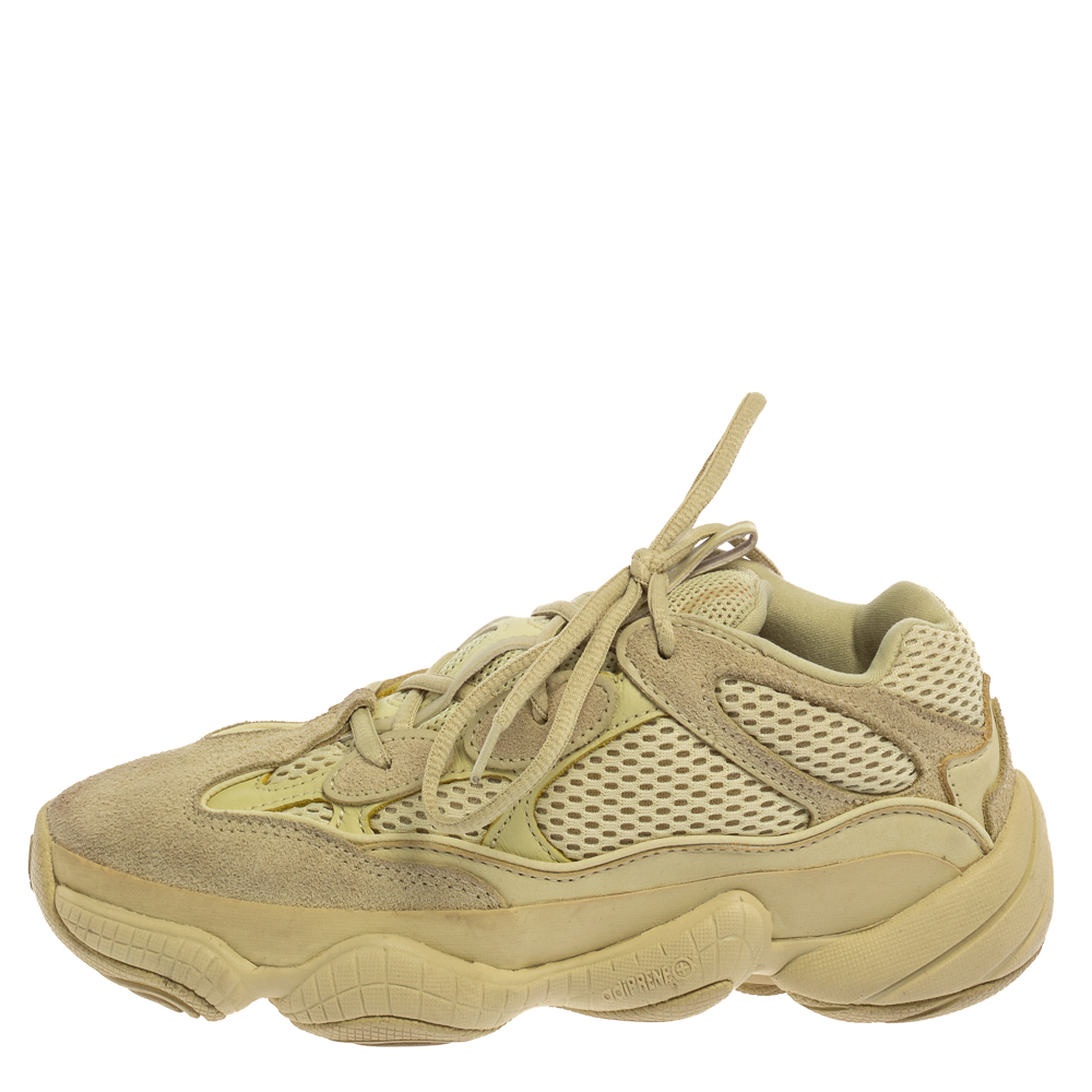 

Yeezy x Adidas Lime Green Leather And Fabric 500 Stone Sneakers Size