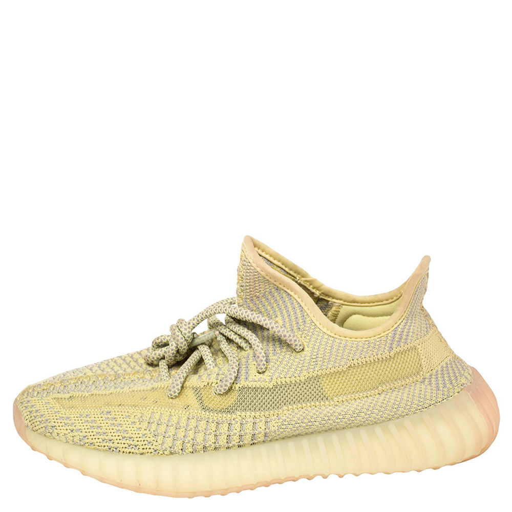 

Yeezy x Adidas Yellow Cotton Knit Boost 350 V2 'Antlia' Sneakers Size