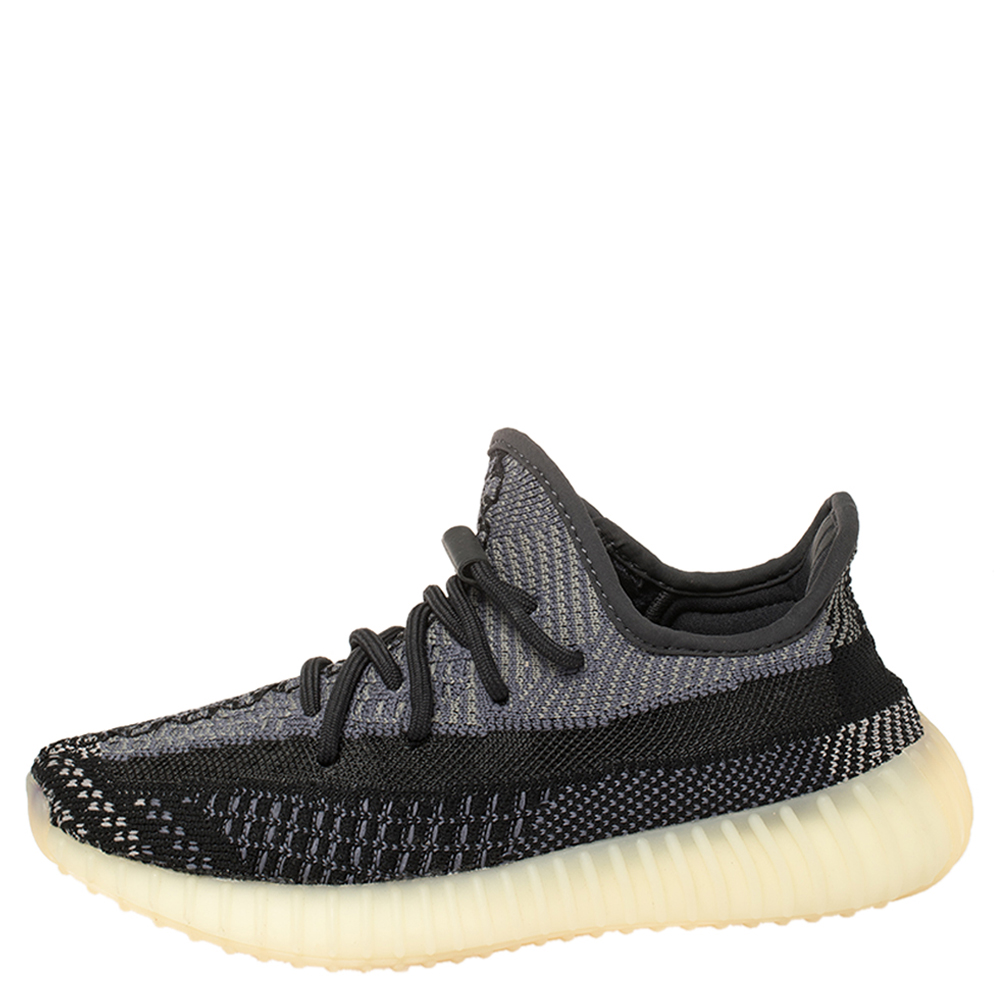 

Yeezy x Adidas Black/Grey Cotton Knit Boost 350 V2 Carbon Sneakers Size