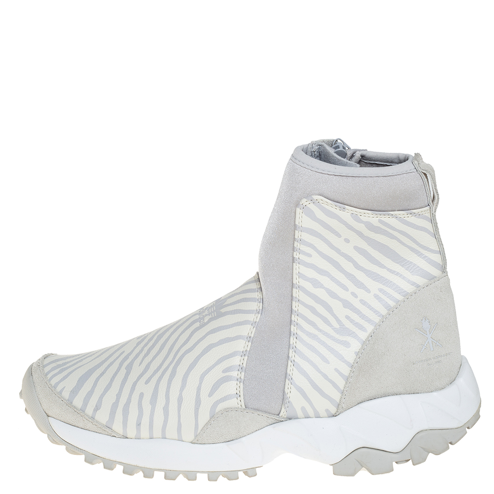 

Adidas Torsion x Opening Ceremony Grey/White Suede, Fabric And Leather Zipper Detail Boots Size