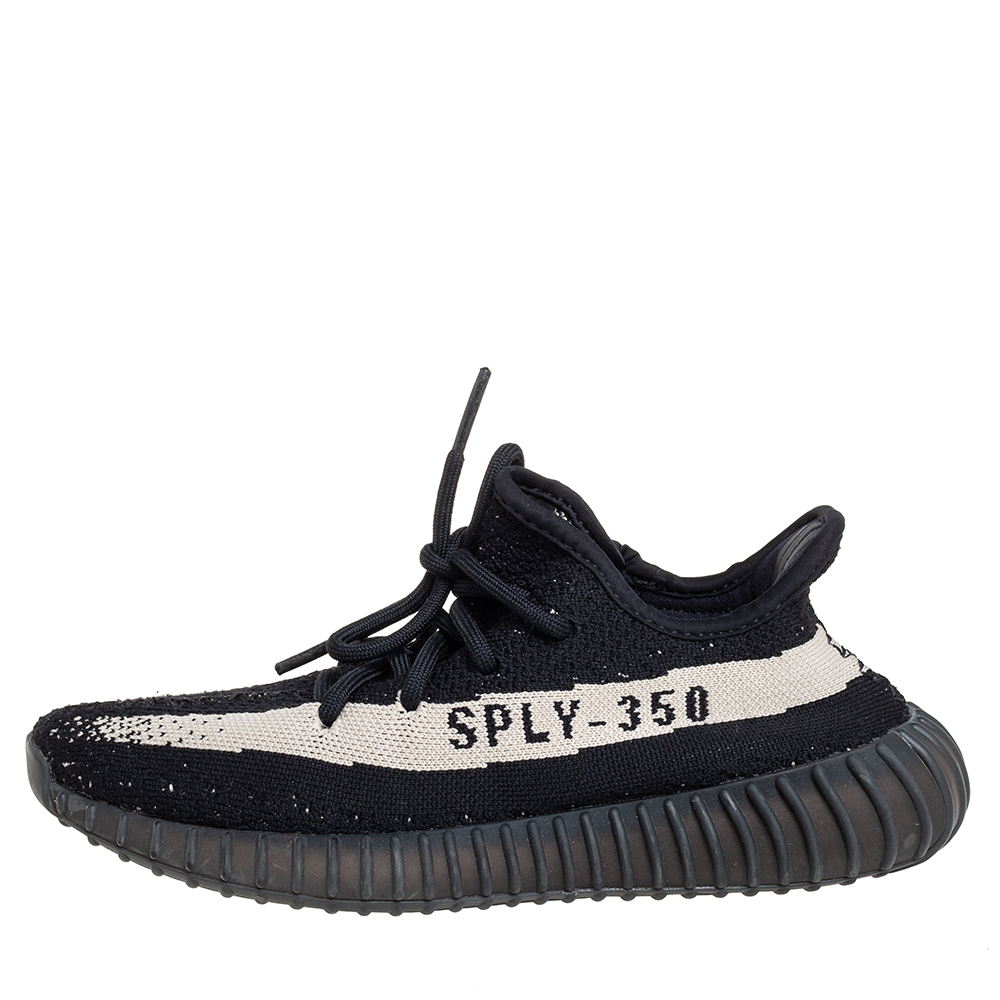 

Yeezy x adidas Core Black/White Knit Fabric Boost 350 V2 Sneakers Size 38 2/3
