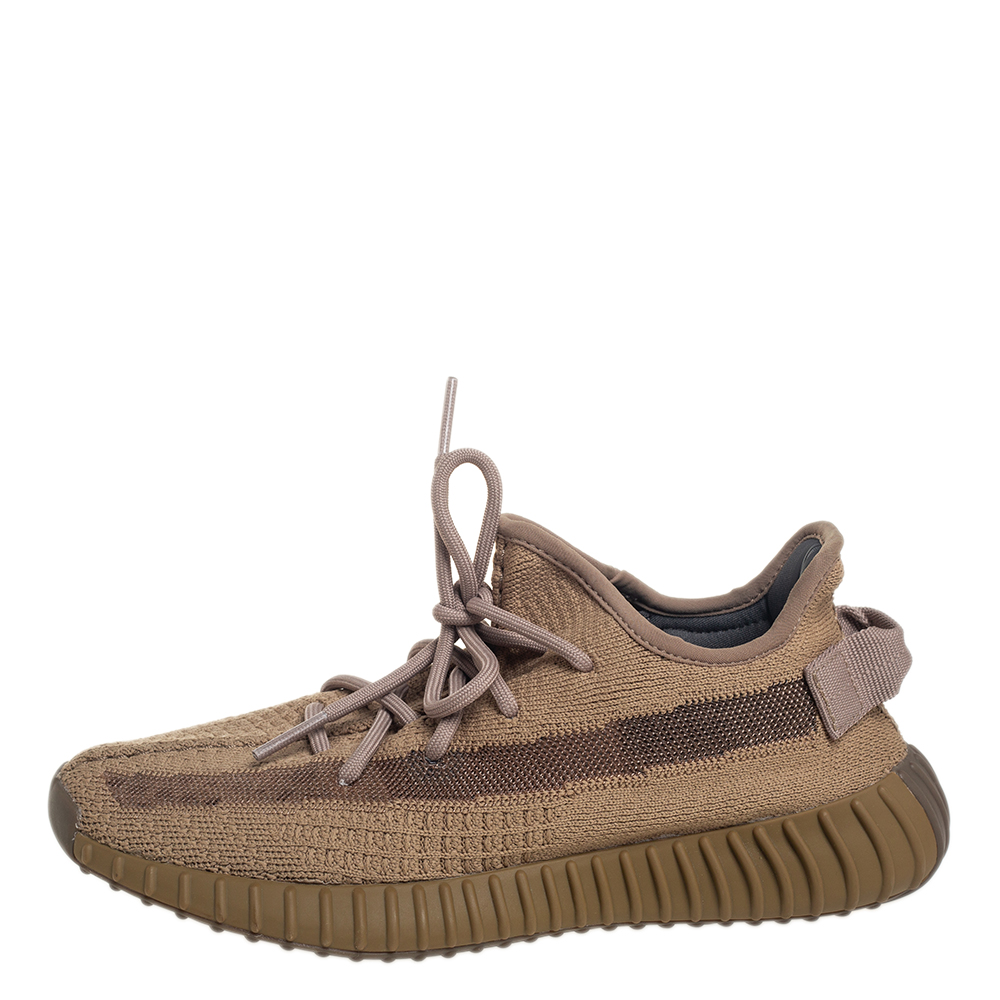 

Yeezy x adidas Brown Knit Fabric Boost 350 V2 Earth Sneakers Size  1/3