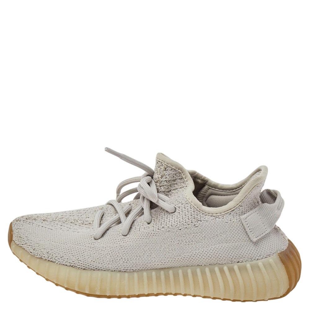 

Yeezy x adidas Grey Knit Fabric Boost 350 V2 Sesame Sneakers Size