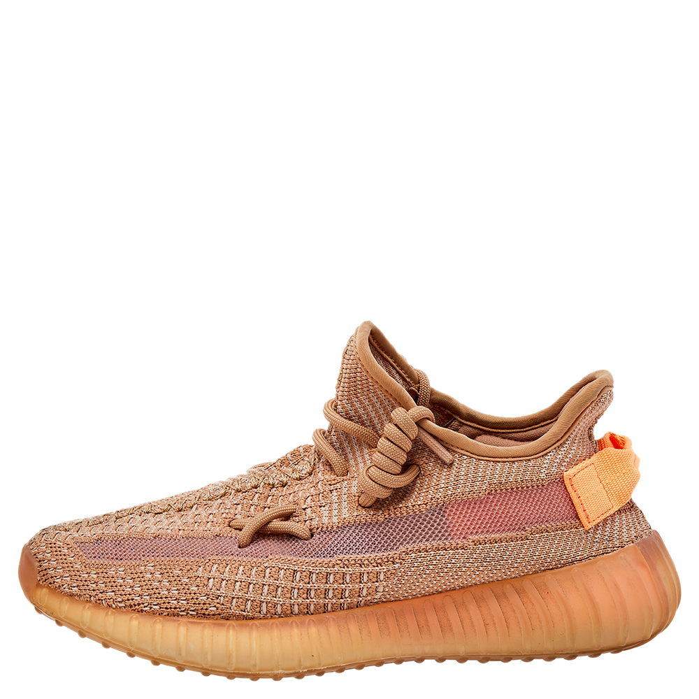 

Yeezy x adidas Beige Knit Fabric Boost 350 V2 Clay Low Top Sneakers Size  1/3