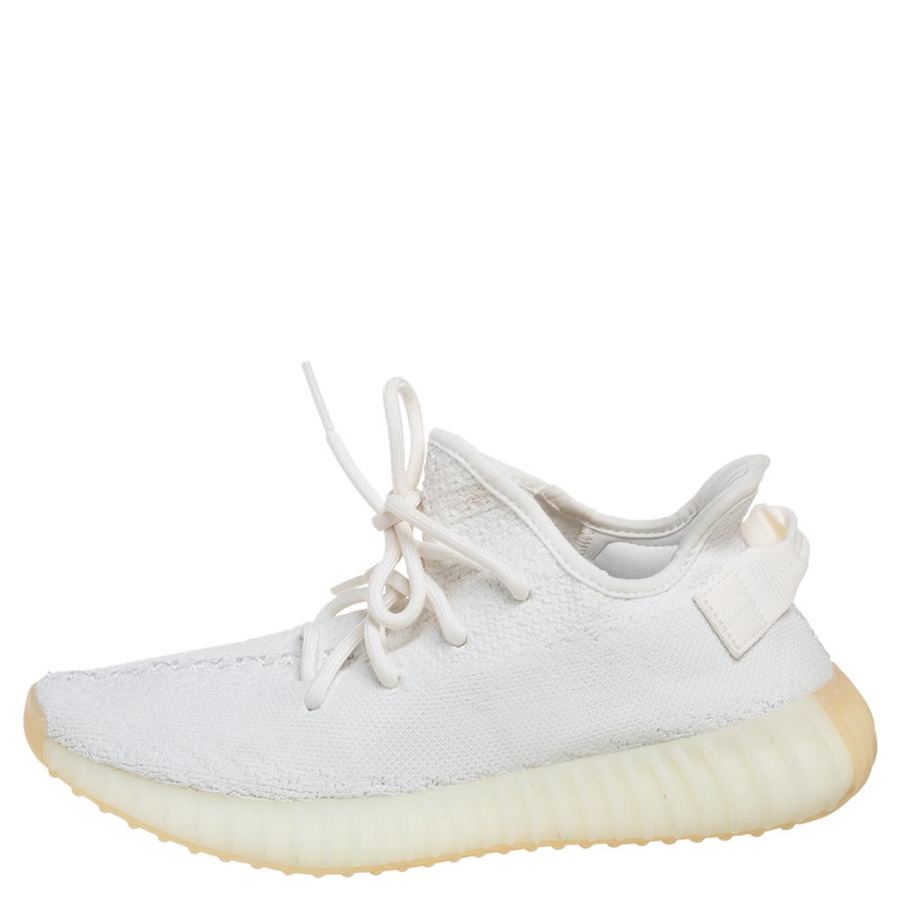 

Yeezy x Adidas Cotton Knit Boost 350 V2 Triple White Sneakers Size FR 38 2/3
