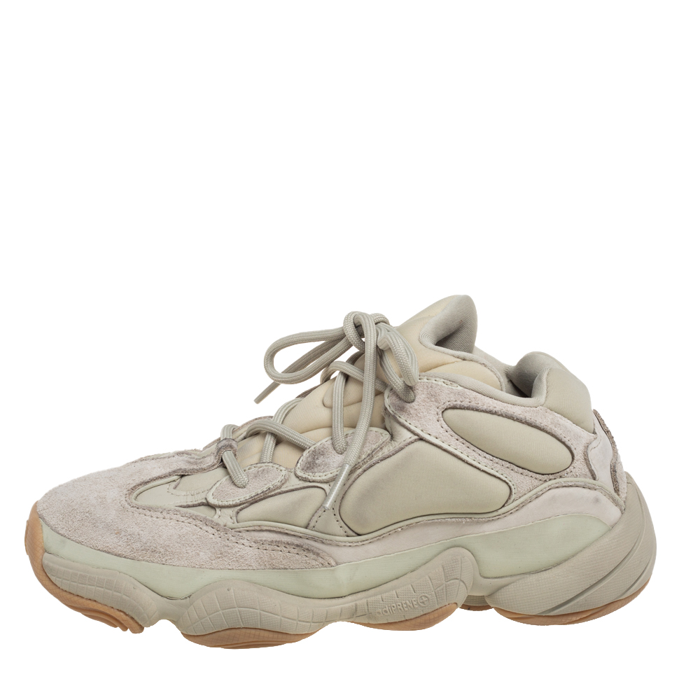 

Yeezy x Adidas Pale Green/Grey Neoprene and Suede Yeezy 500 Stone Sneakers Size
