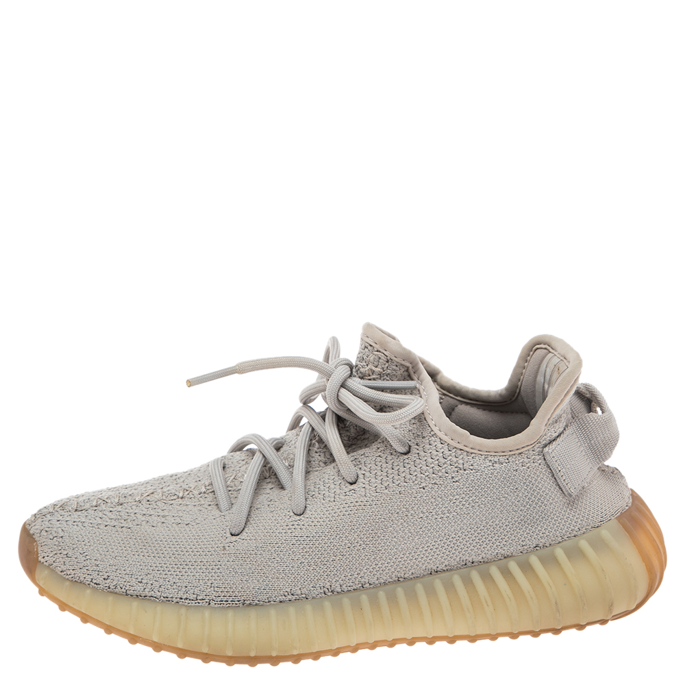 

Yeezy x adidas Grey Knit Fabric Boost 350 V2 Sesame Sneakers Size