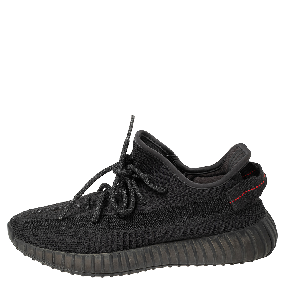 

Yeezy x Adidas Grey Knit Fabric Boost 350 V2 Sneakers Size, Black