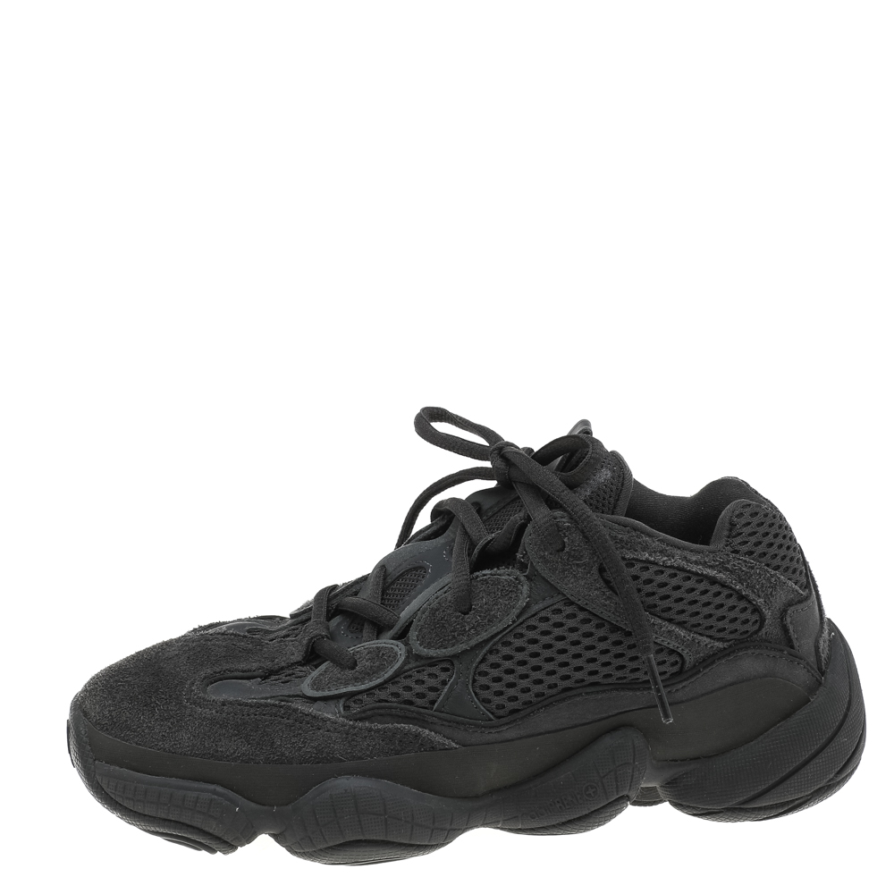 

Yeezy x adidas Black Fabric And Suede Yeezy 500 Stone Low Top Sneakers Size