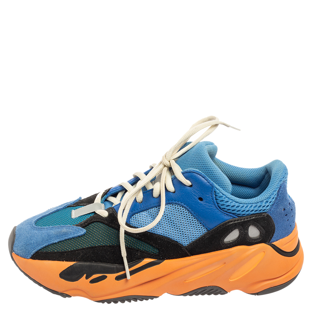 

Yeezy x Adidas Bright Blue Suede, Mesh and Leather Boost 700 Sneakers Size