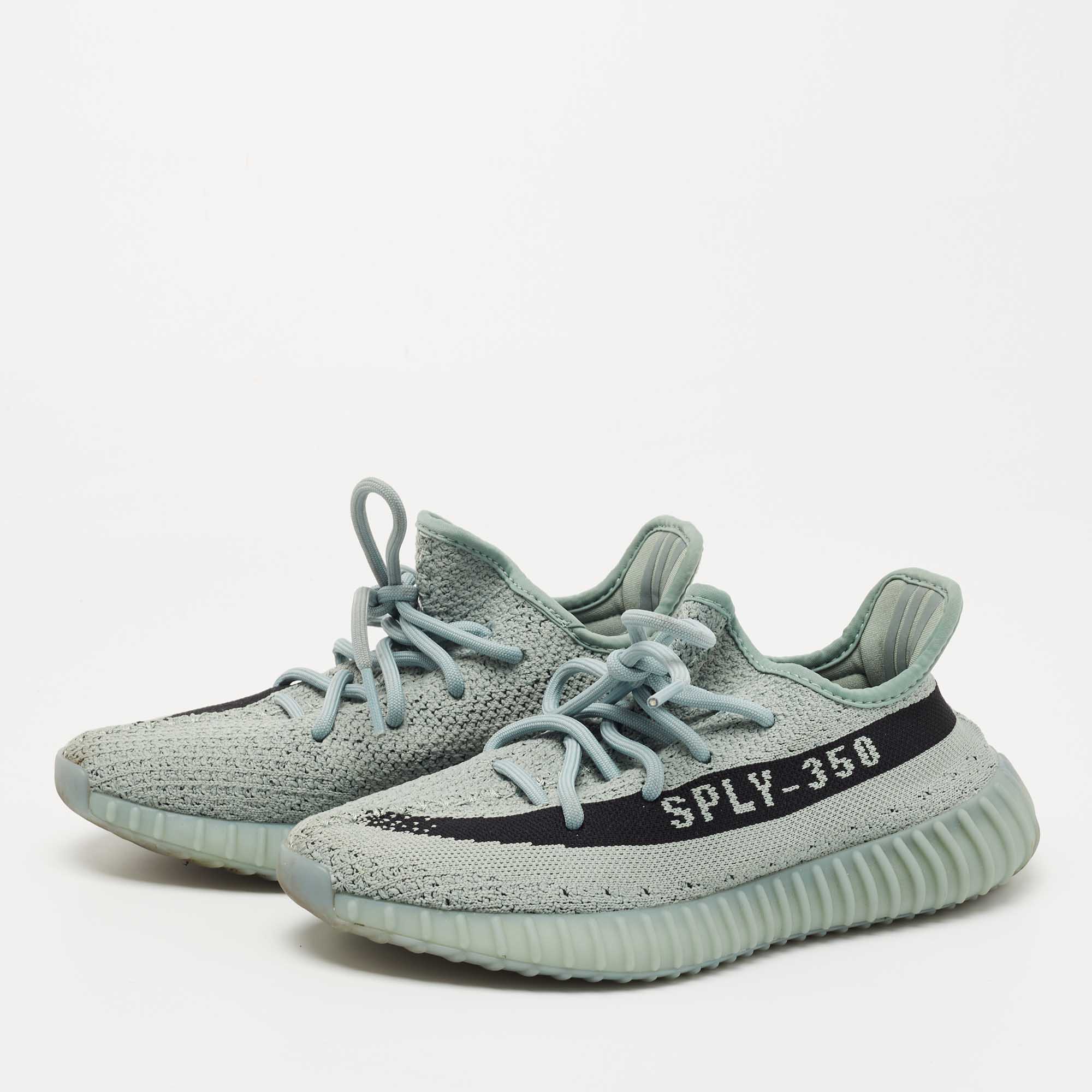

Yeezy x Adidas Light Green Knit Fabric Boost 350 V2 Jade Ash Sneakers Size