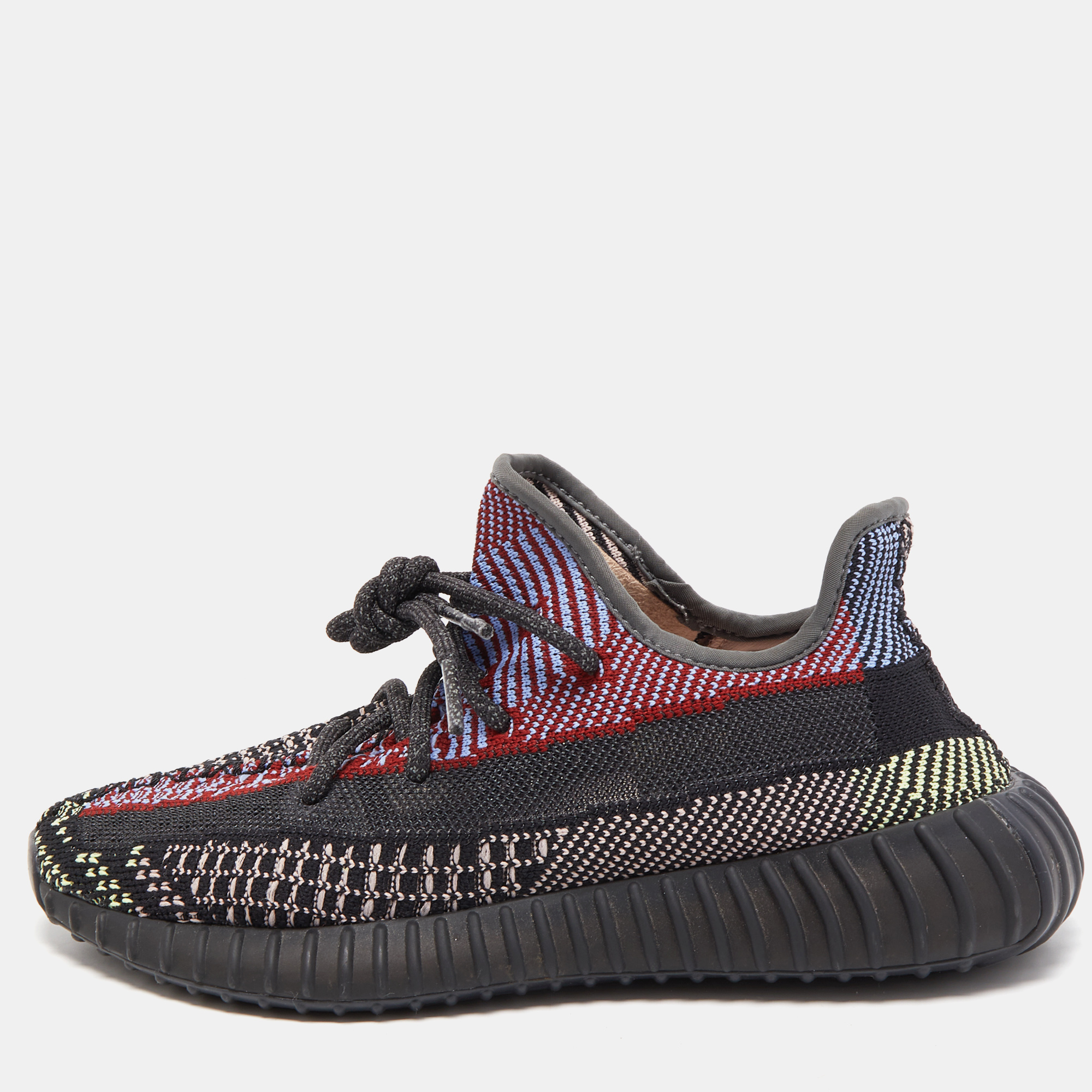 Pre Owned Yeezy x Adidas Multicolor Knit Fabric Boost 350 V2 Yecheil Sneakers Size 39 1/3