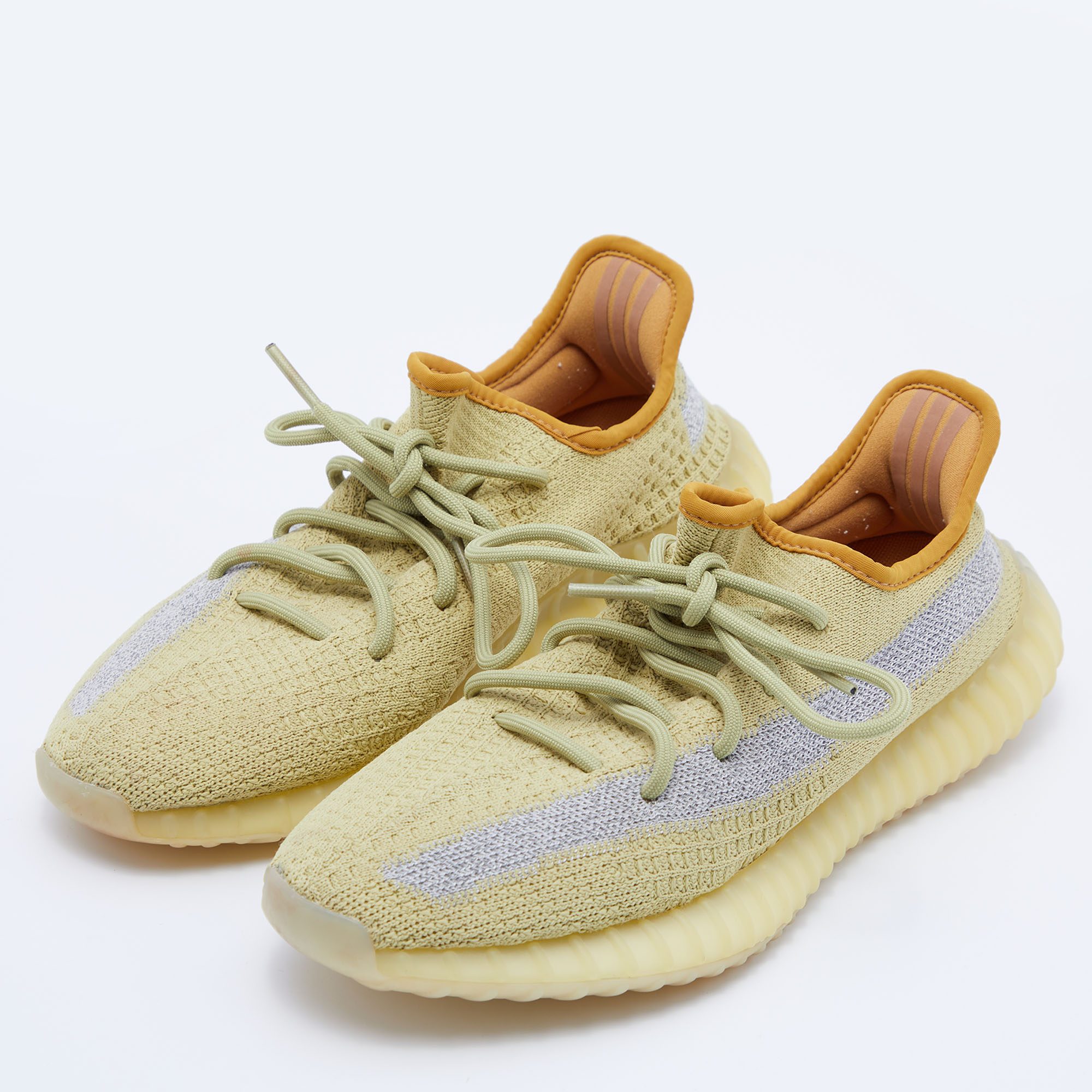 

Yeezy x Adidas Yellow Cotton Knit Boost 350 V2 Marsh Sneakers Size  1/3