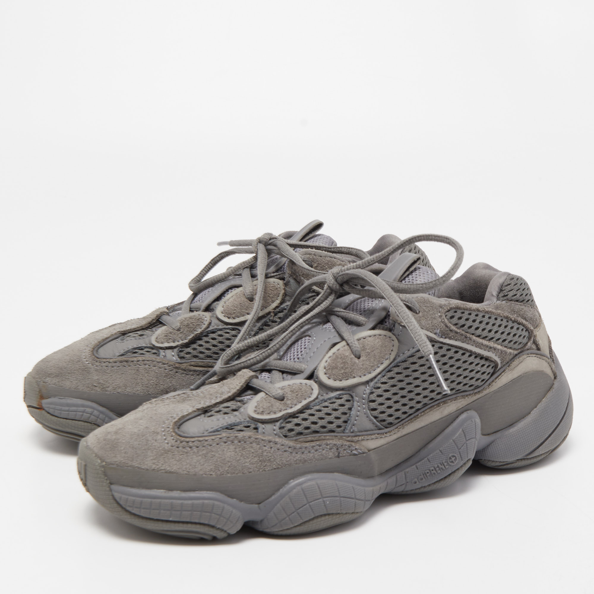 

Yeezy x Adidas Grey Suede and Mesh Yeezy 500 Granite Sneakers Size