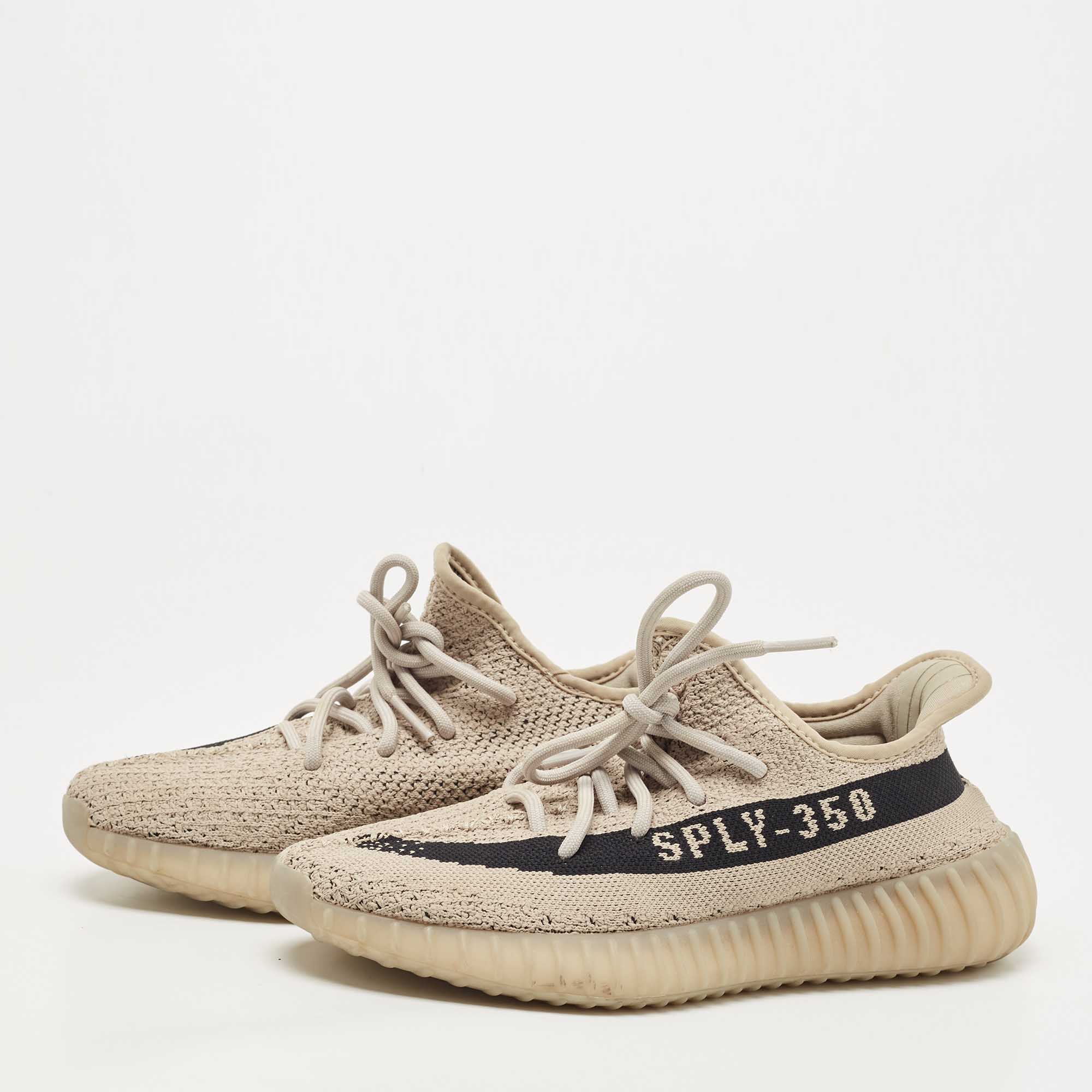 

Yeezy x Adidas Brown Knit Fabric Boost 350 V2 Slate Sneakers Size