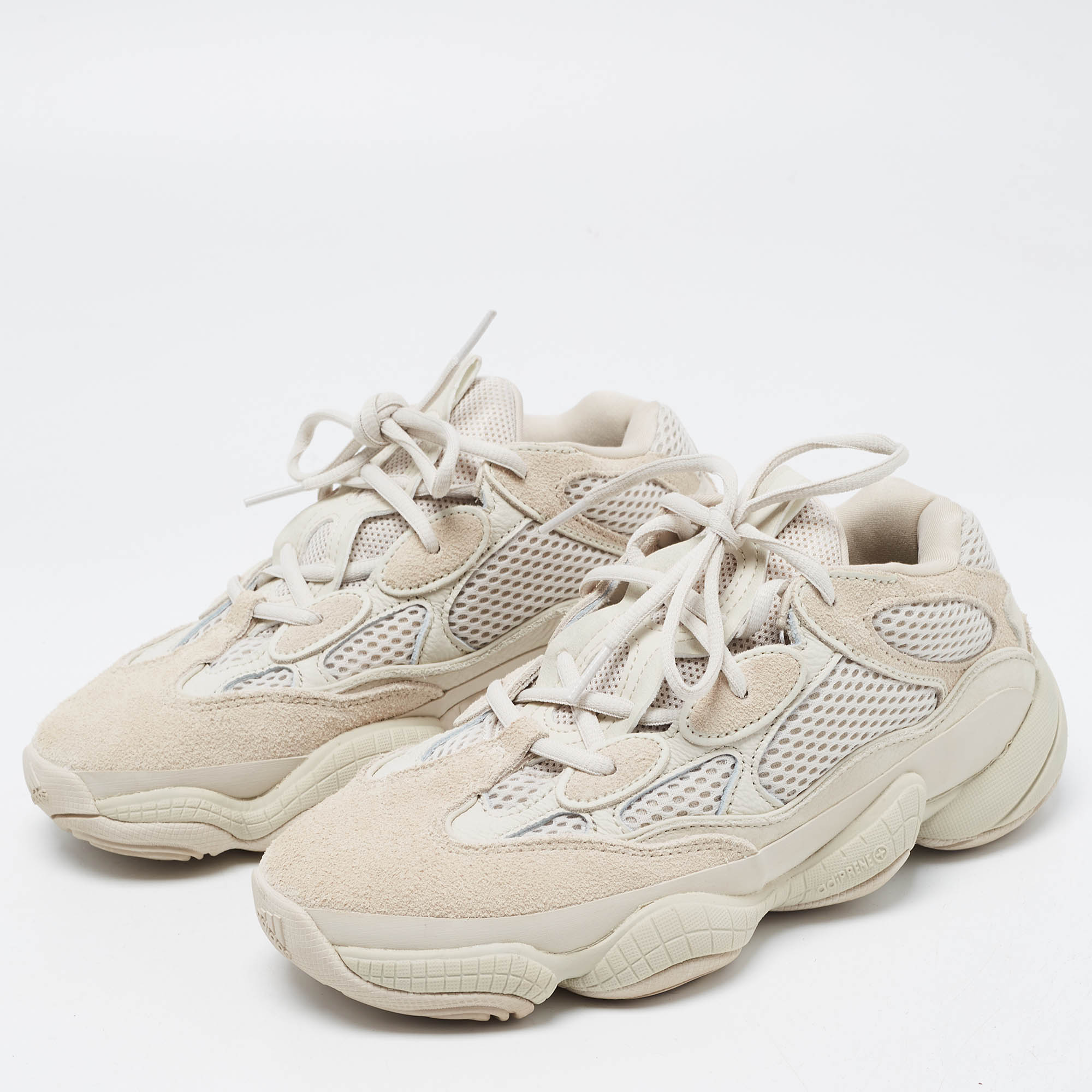 

Yeezy x Adidas Light Grey Suede and Mesh Yeezy 500 Blush Sneakers Size  1/3