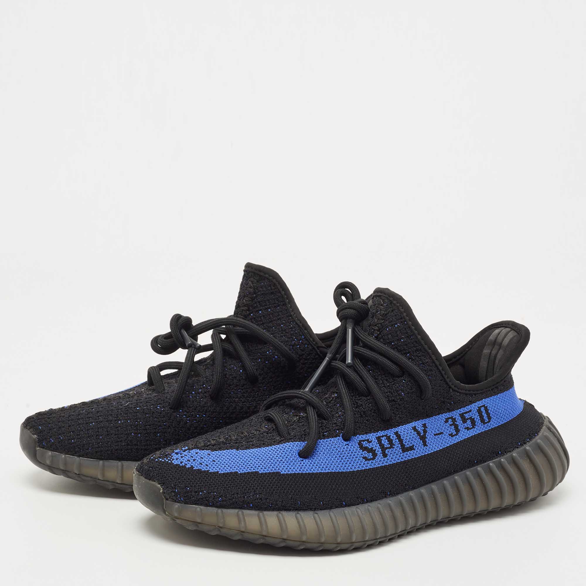 

Yeezy x Adidas Black/Blue Knit Fabric Boost 350 V2 Dazzling Blue Sneakers Size