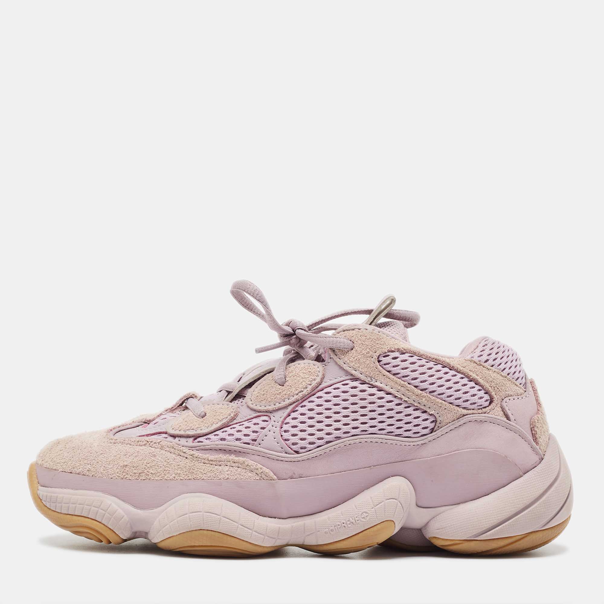 Pre-owned Yeezy X Adidas Adidas X Yeezy Purple Mesh And Suede Boost Yeezy 500 Soft Vision Trainers Size 39.5