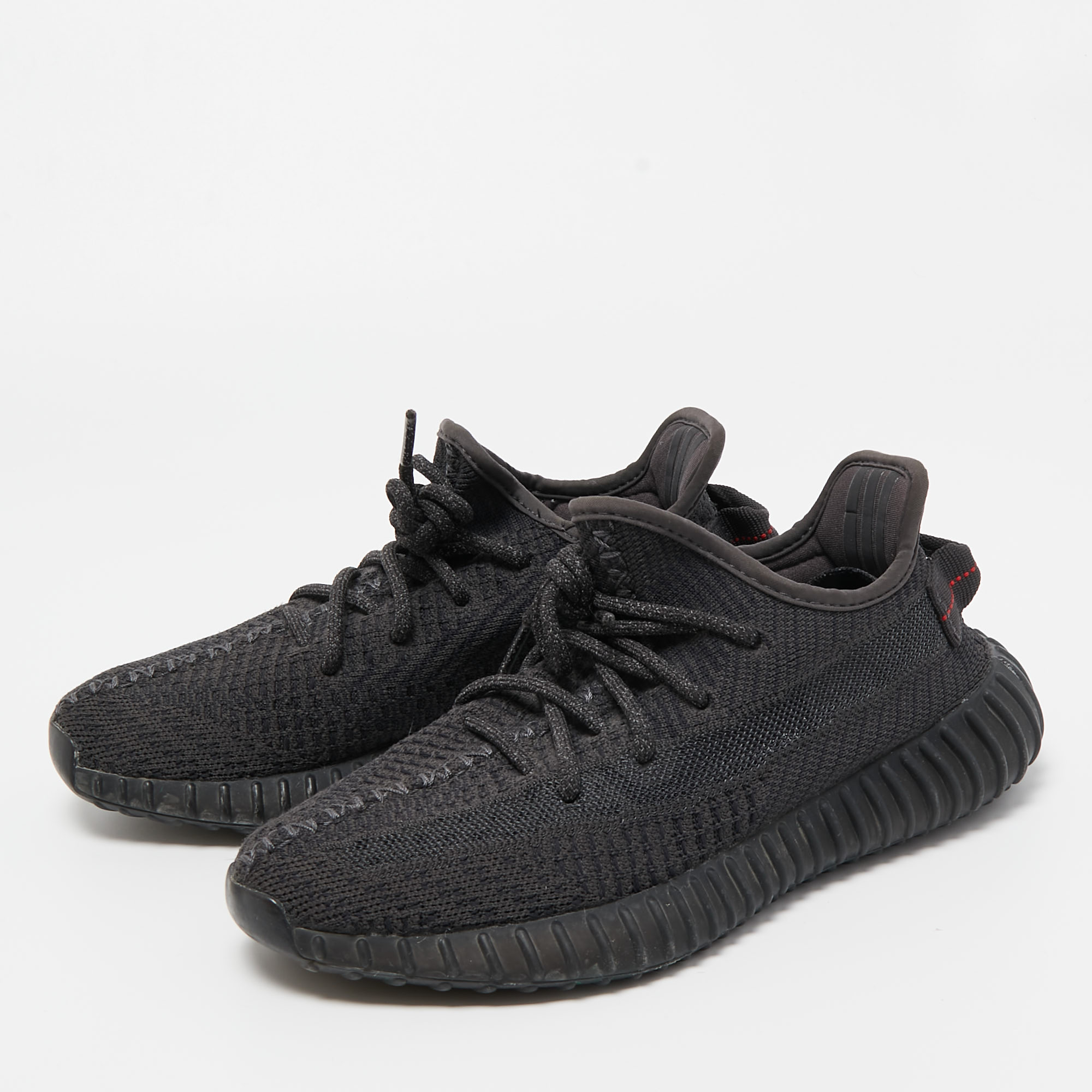 

Yeezy x Adidas Black Knit Fabric Boost 350 V2 Black Soul Sneakers Size