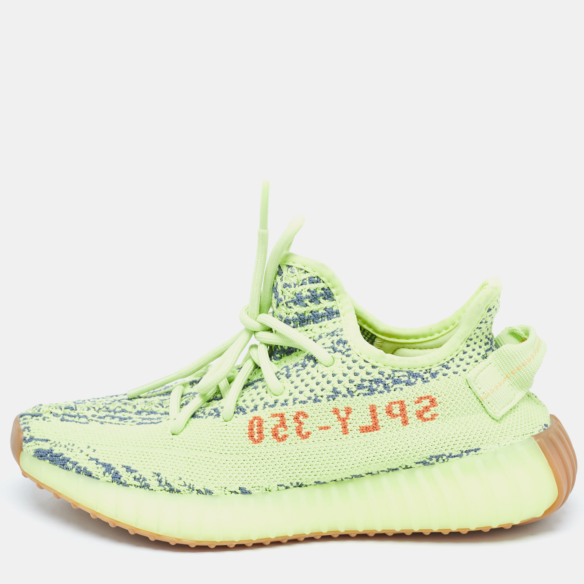 

Yeezy x Adidas Green Knit Fabric Boost 350 V2 Frozen Yellow Sneakers Size