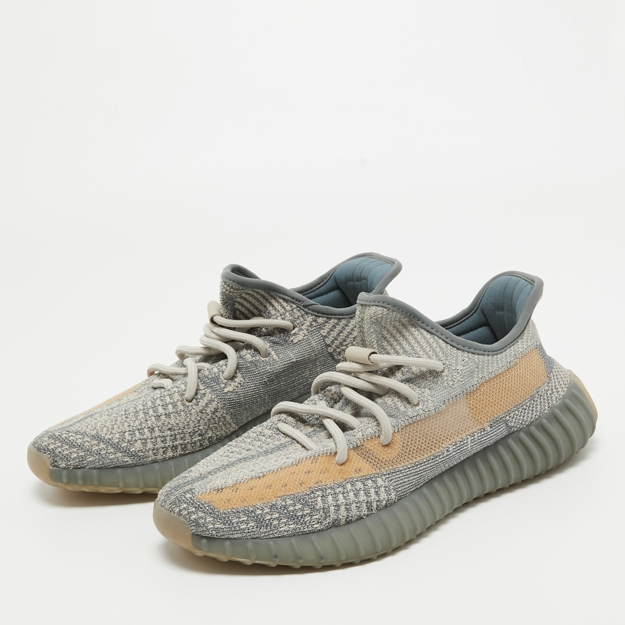 

Yeezy x Adidas Grey Knit Fabric Boost 350 V2 Israfil Sneakers Size