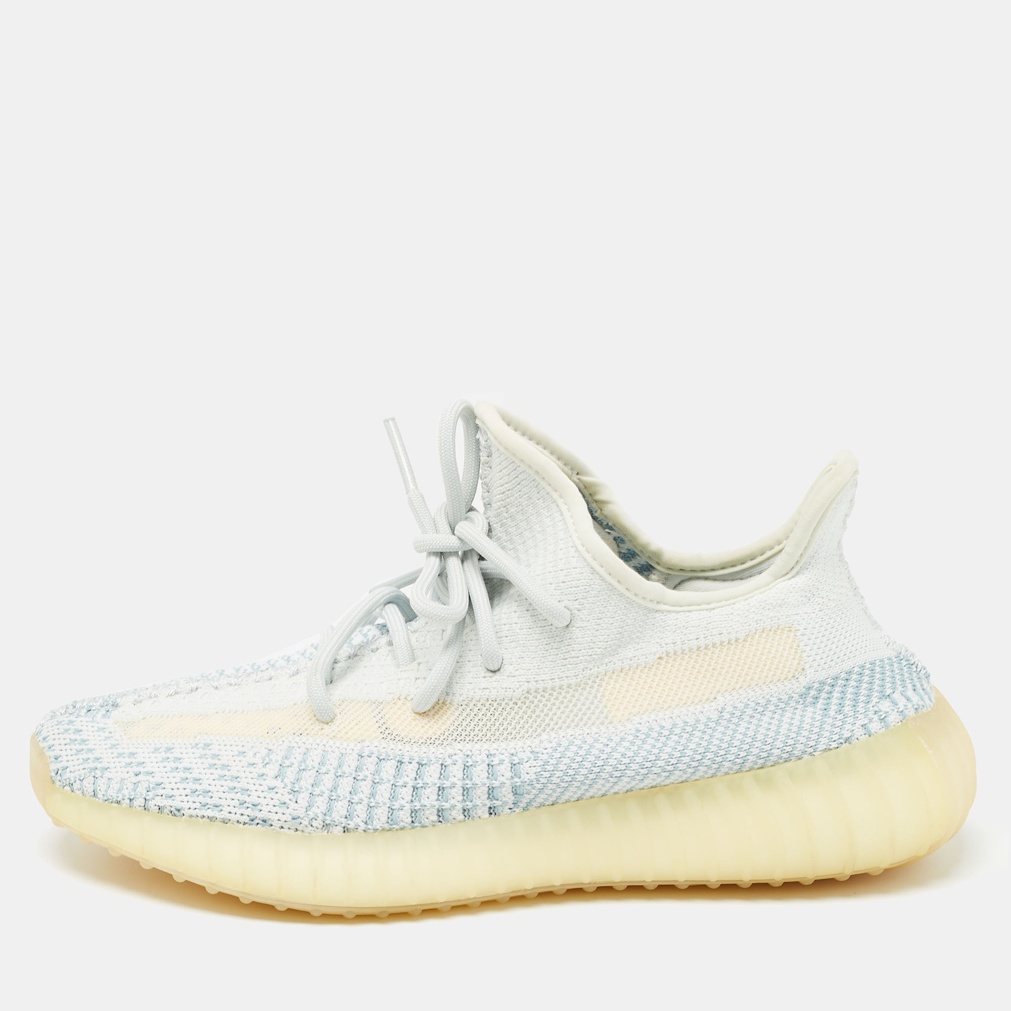 

Yeezy x Adidas Blue/White Knit Fabric Boost 350 V2 Cloud White Sneakers Size 38 2/3