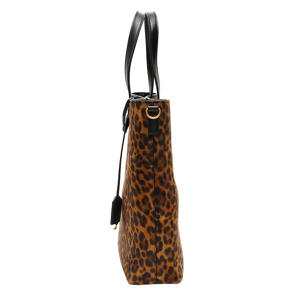 

Saint Laurent Leopard Suede North/South Toy Shopping Bag, Multicolor