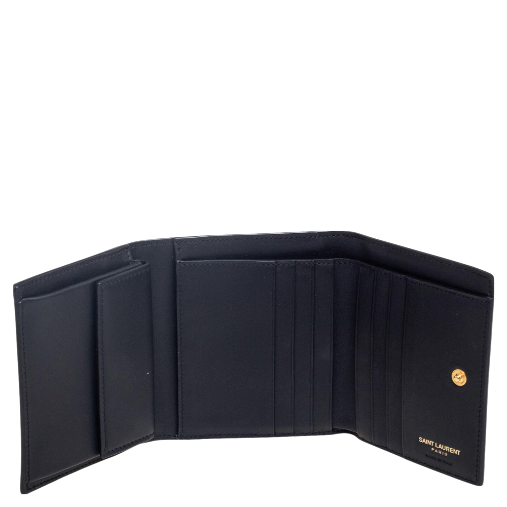 

Saint Laurent Black Leather Chyc Compact Wallet