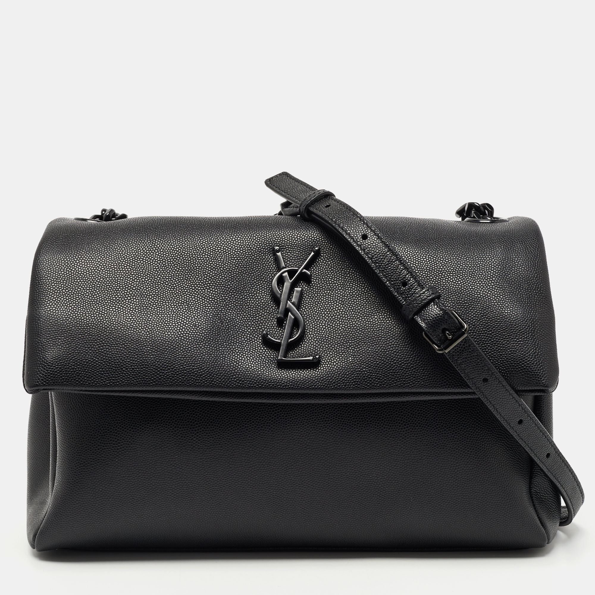 Pre Owned Saint Laurent Black Leather West Hollywood Shoulder Bag