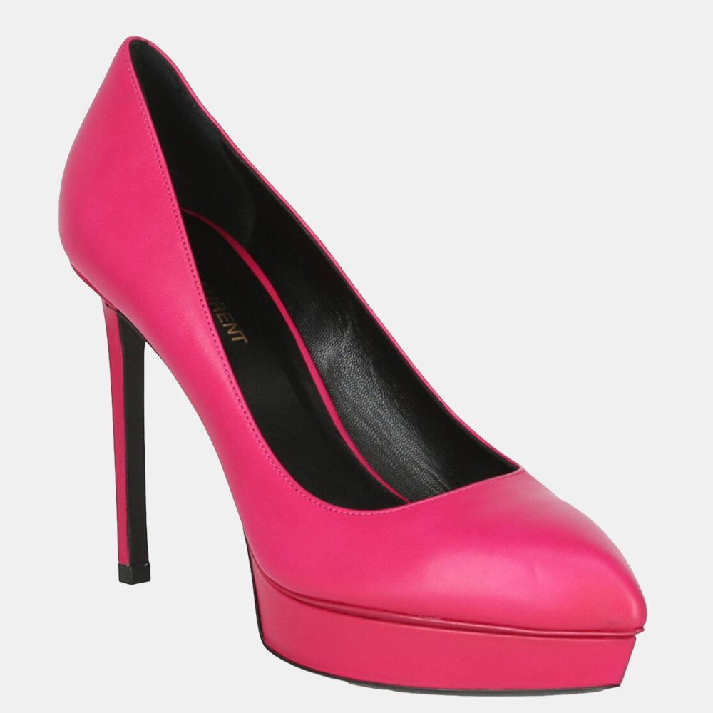 

Yves Saint Laurent Pink Leather Janis Platform Pumps Size EU