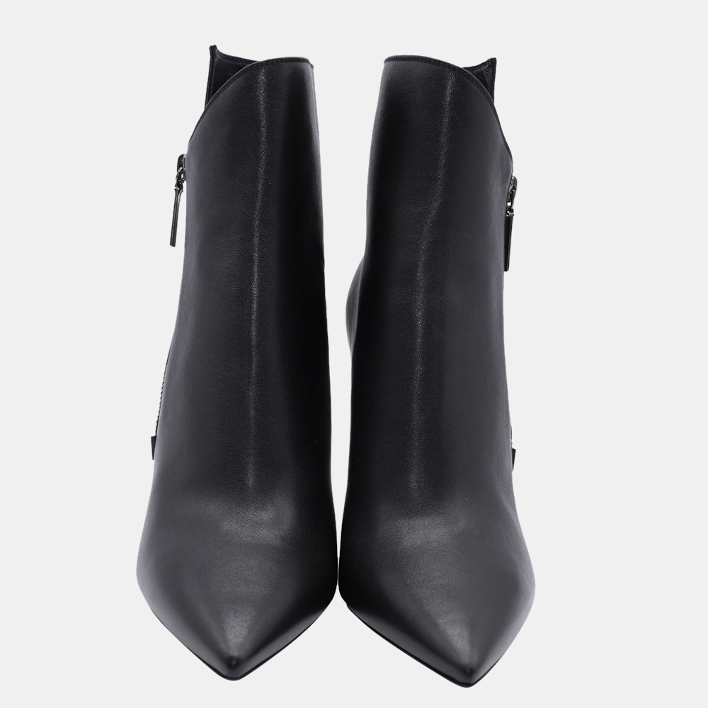 

Saint Laurent Paris Black Leather Niki 85 Asymmetric Boots Size EU