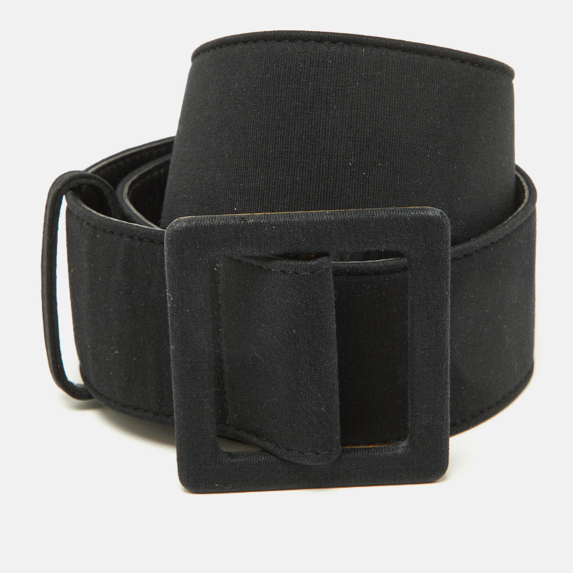 

Yves Saint Laurent Black Fabric Waist Belt 90CM