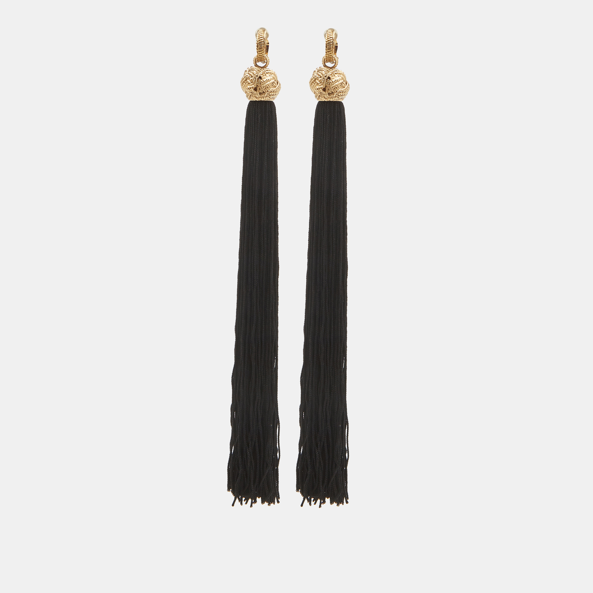 

Yves Saint Laurent Fabric Gold Tone Earrings