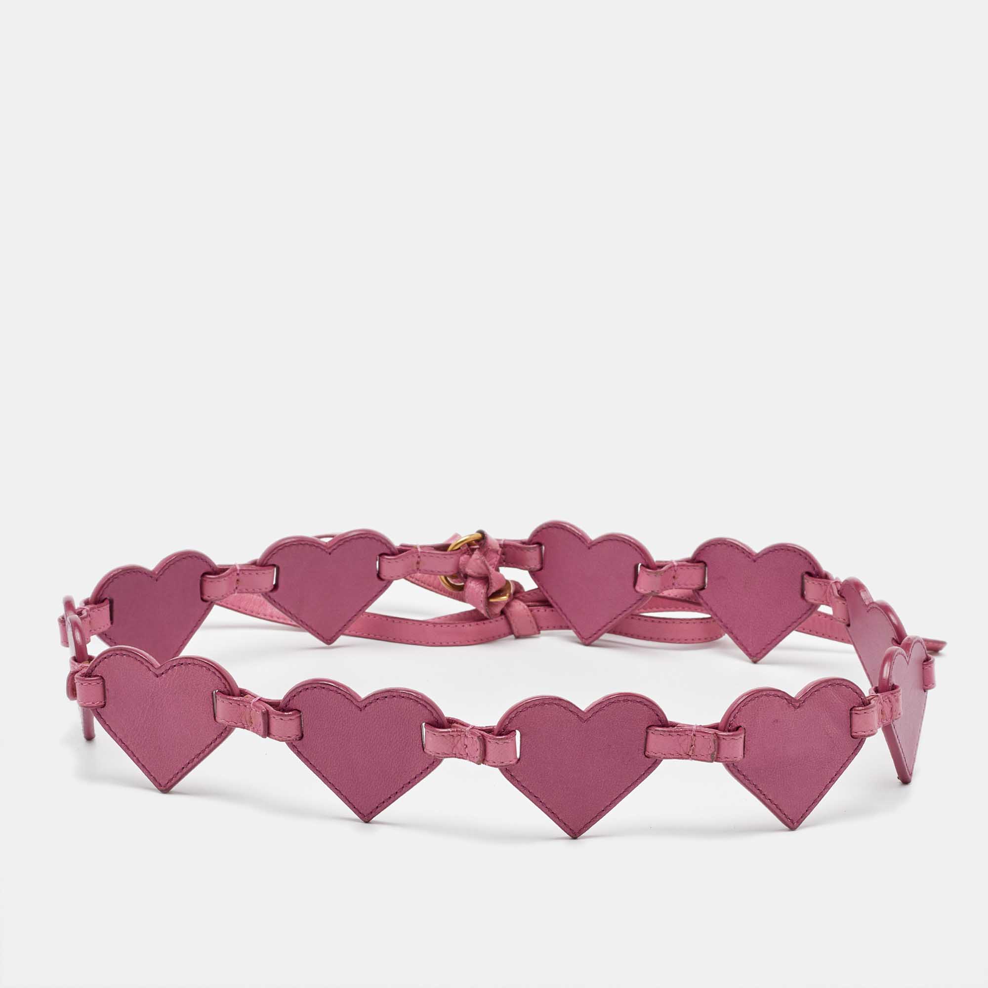 

Yves Saint Laurent Pink Heart Chain Belt 100CM