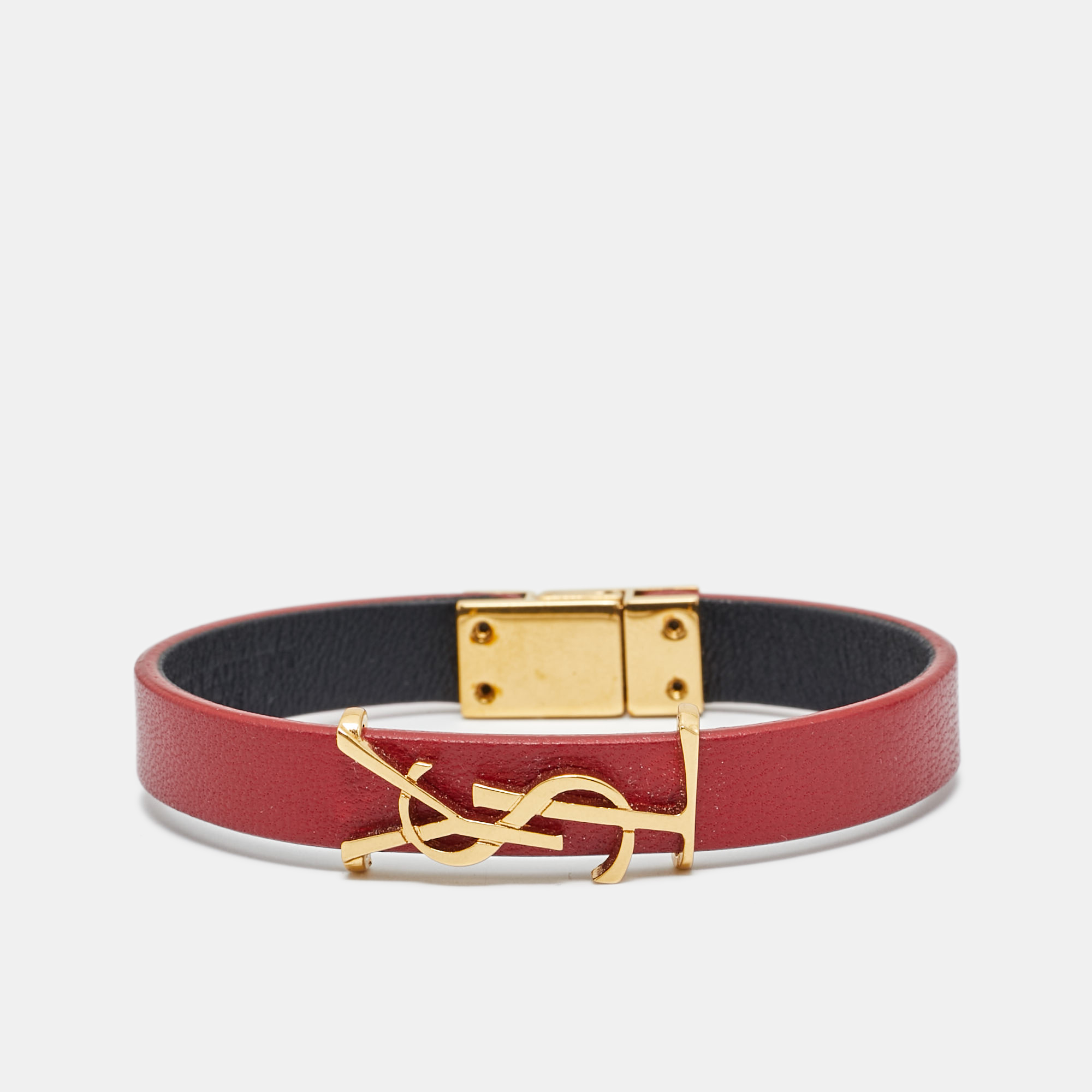 

Yves Saint Laurent Opyum Leather Gold Tone Bracelet