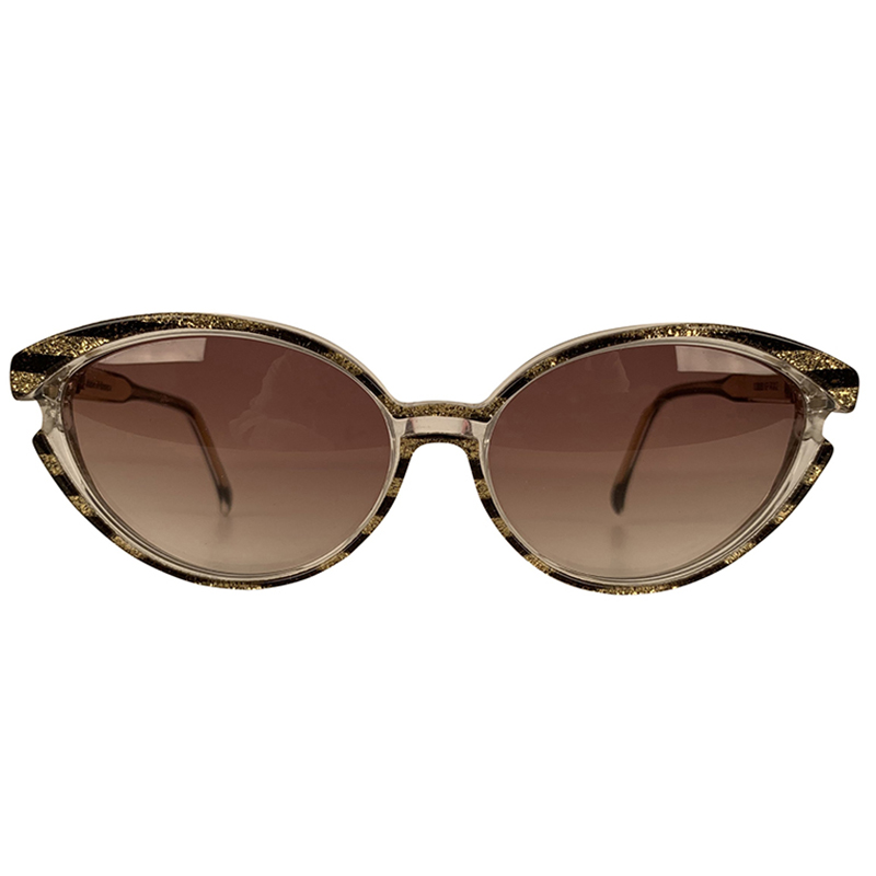 

Saint Laurent Gold/Black 8316 P 42 Glitter Cat Eye Sunglasses