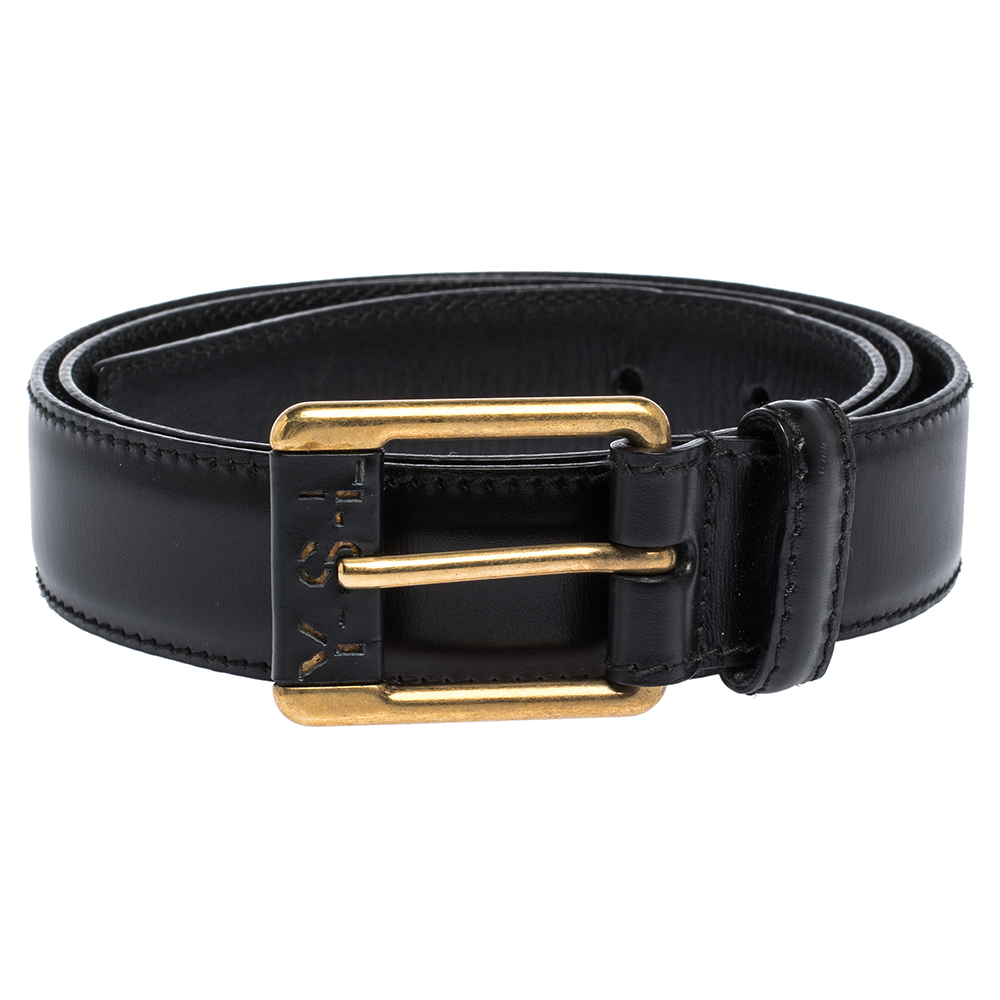 

Yves Saint Laurent Black Leather Belt