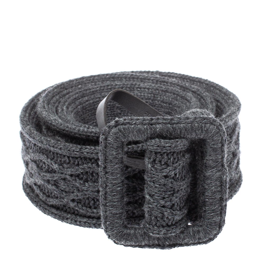 

Yves Saint Laurent Grey Knitted Waist Belt