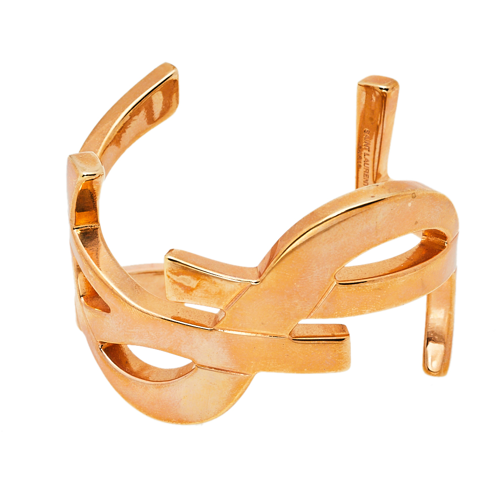 

Yves Saint Laurent Rose Gold Tone Monogram Cuff Bracelet