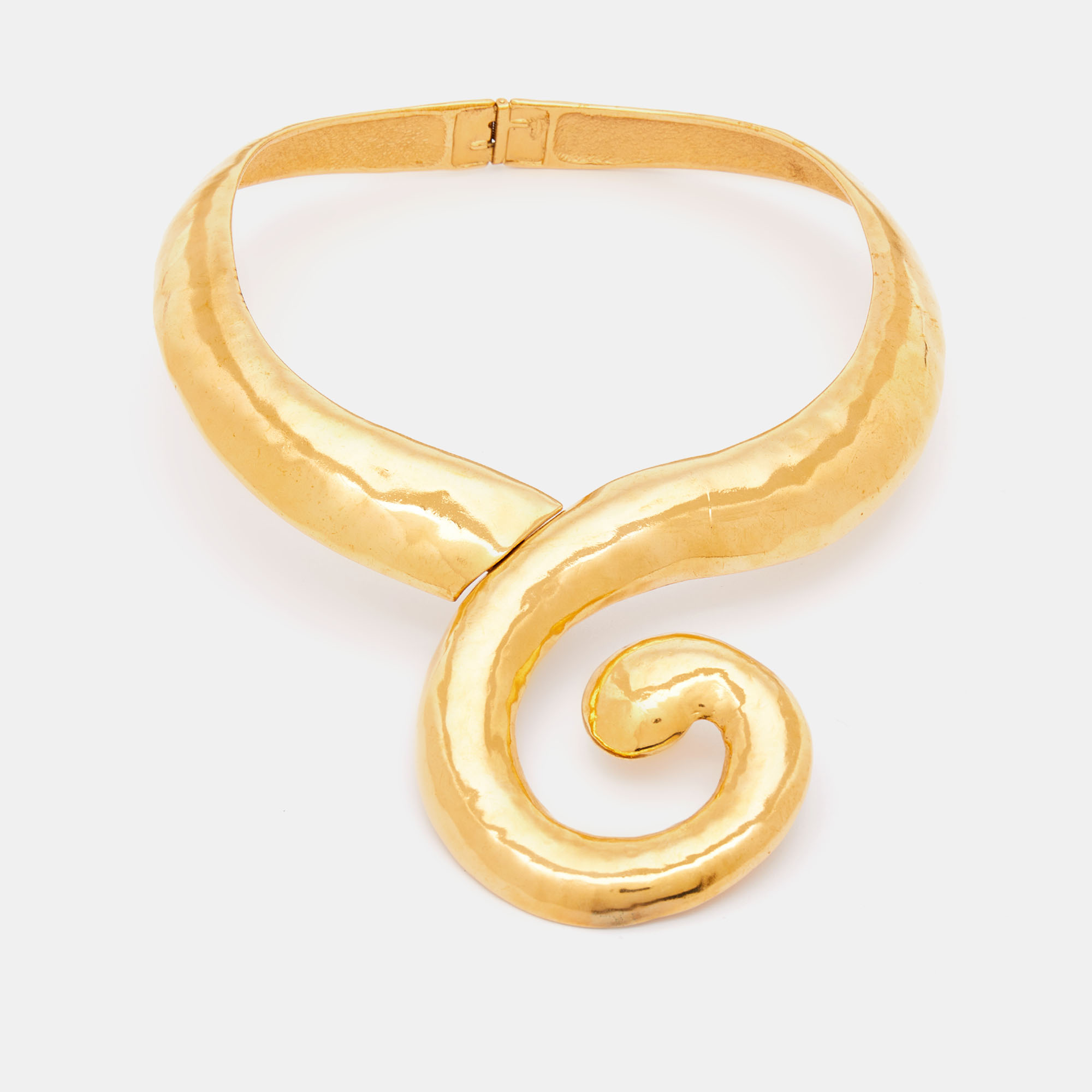 Pre Owned Yves Saint Laurent Vintage Gold Tone Arabesque Choker