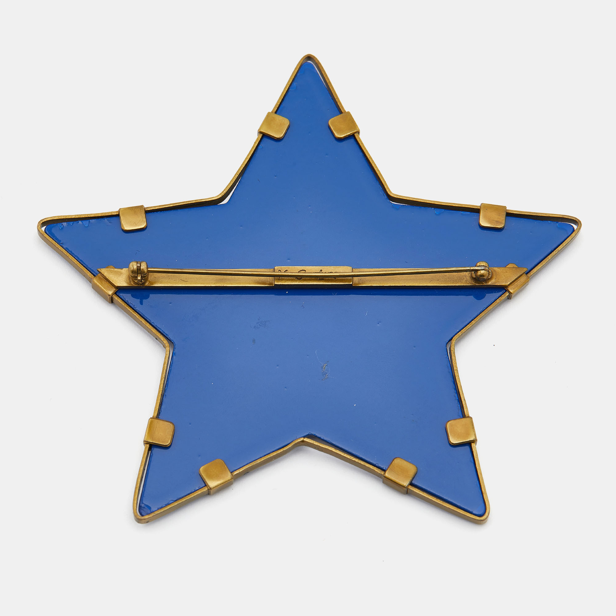 

Yves Saint Laurent Blue Plexiglass Star Brooch