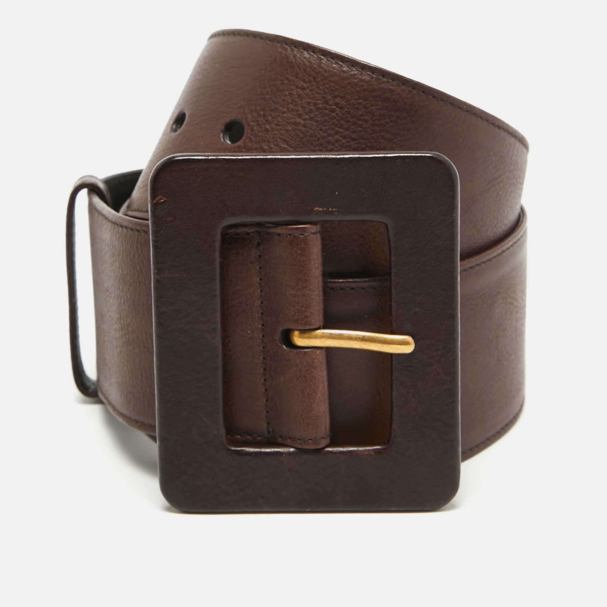 

Yves Saint Laurent Brown Leather Waist Belt