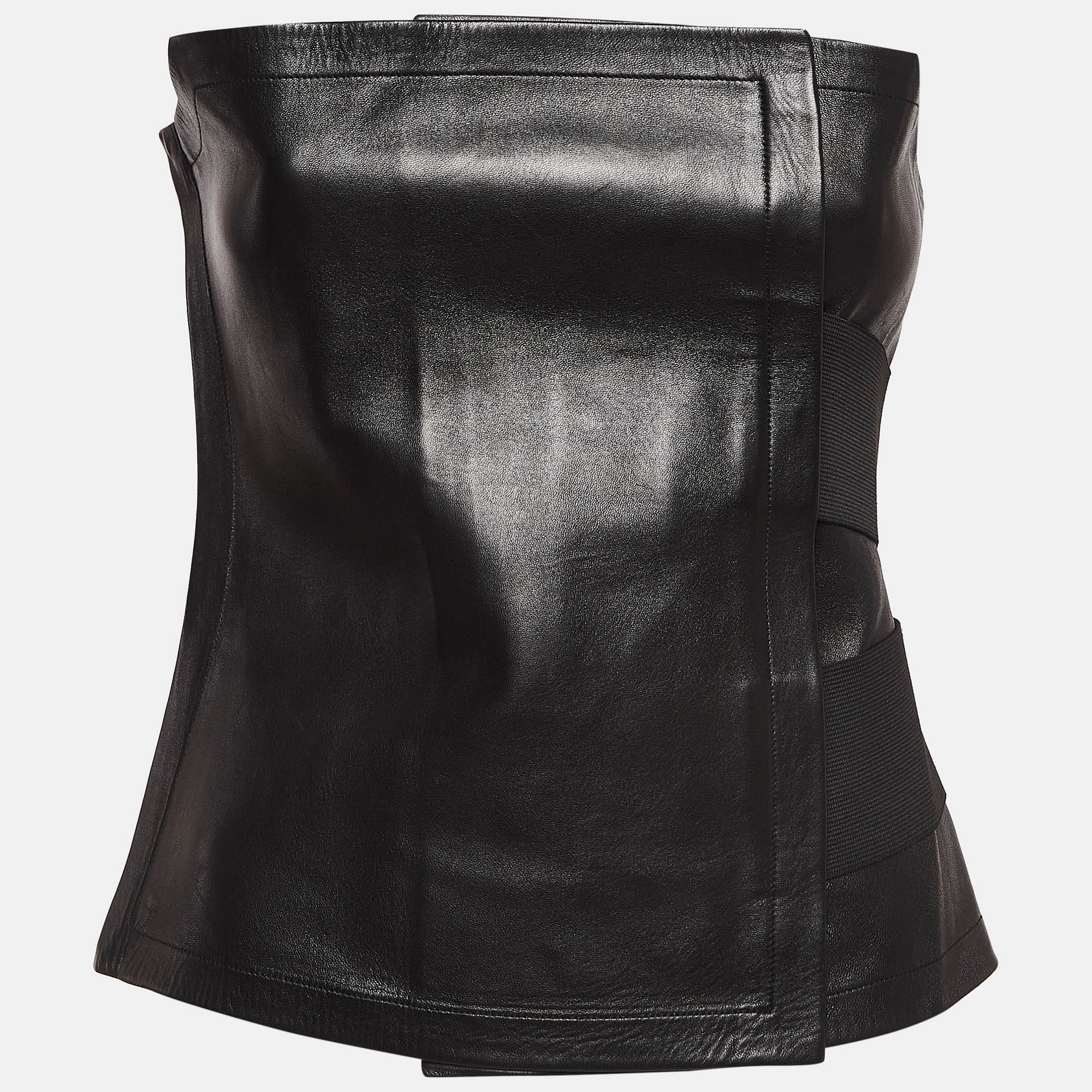

Yves Saint Laurent Vintage Black Leather Tube Top M
