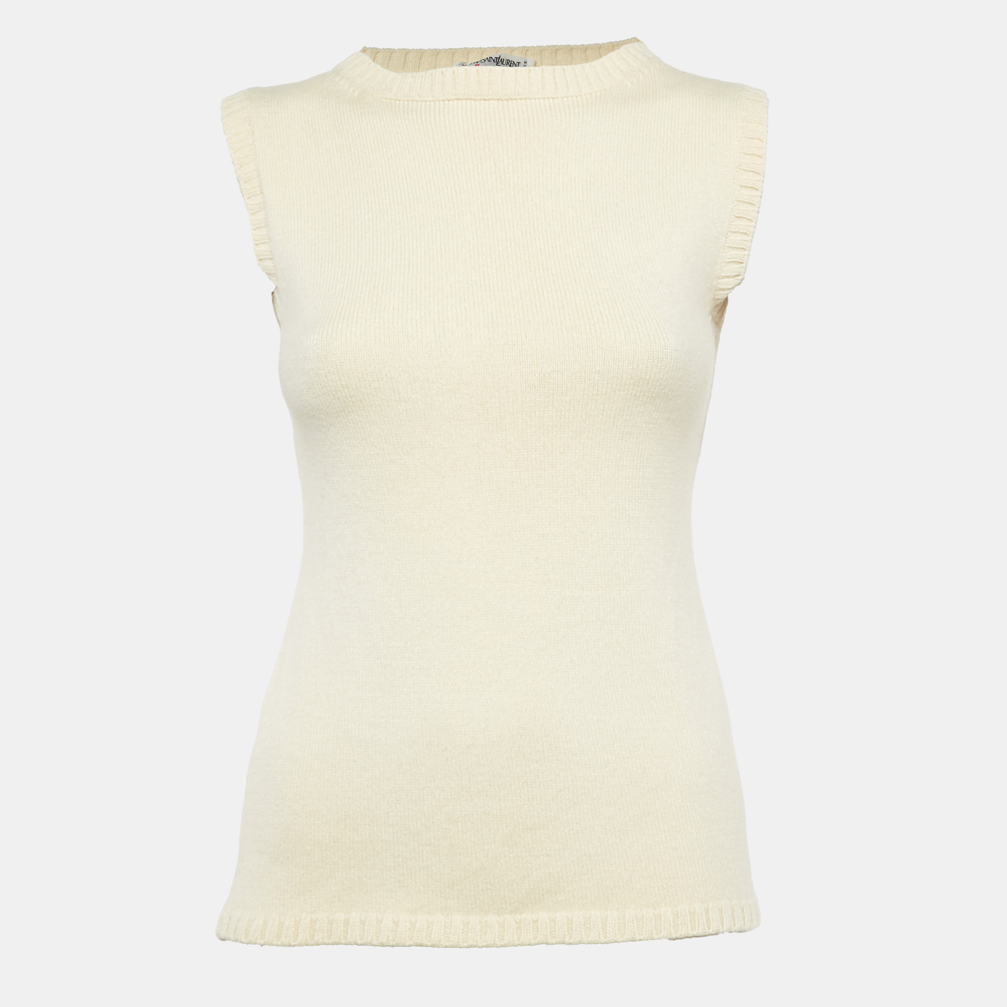 

Yves Saint Laurent Vintage Cream Wool Sleeveless Sweater XS