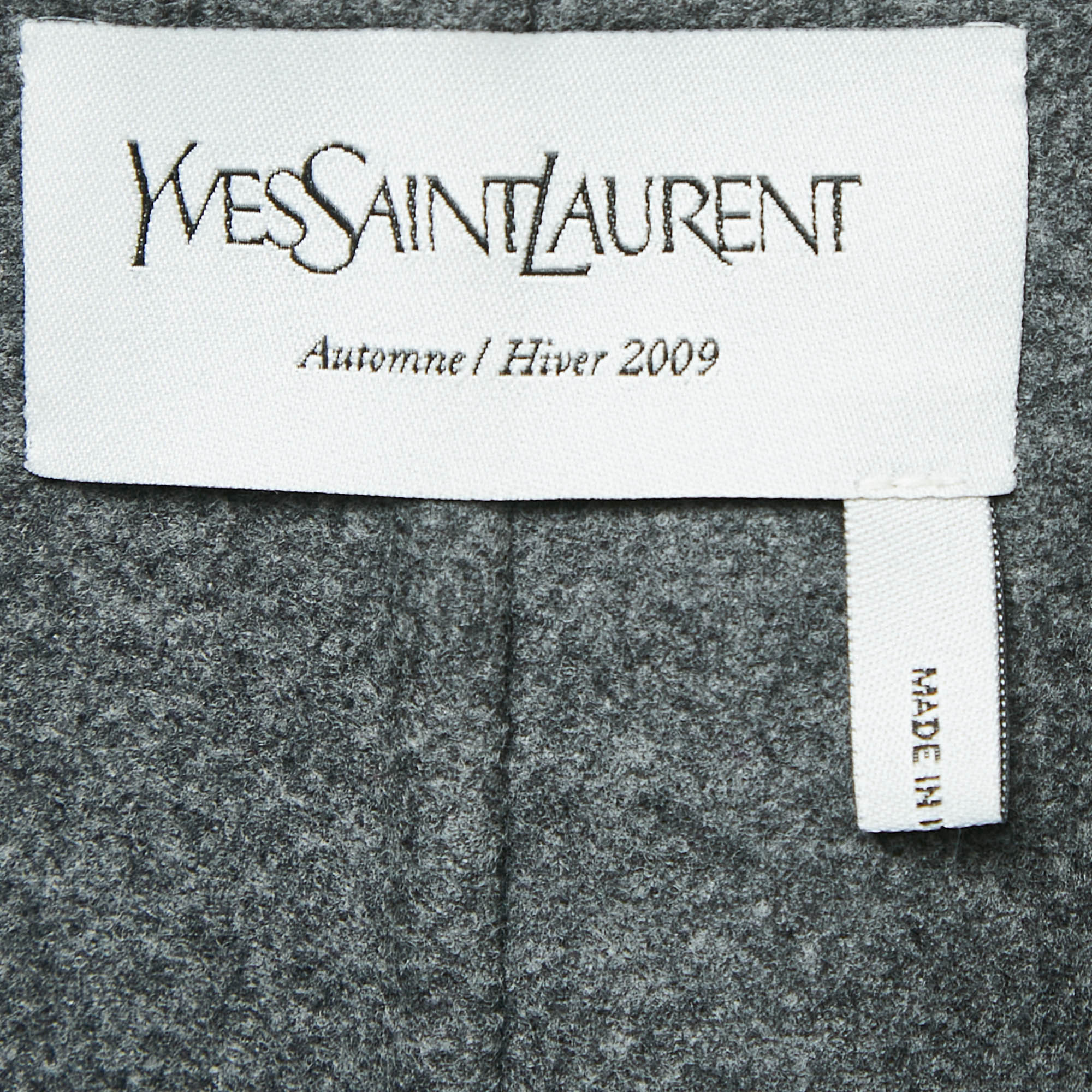 Yves Saint Laurent Grey Wool Belted Mini Dress S 
